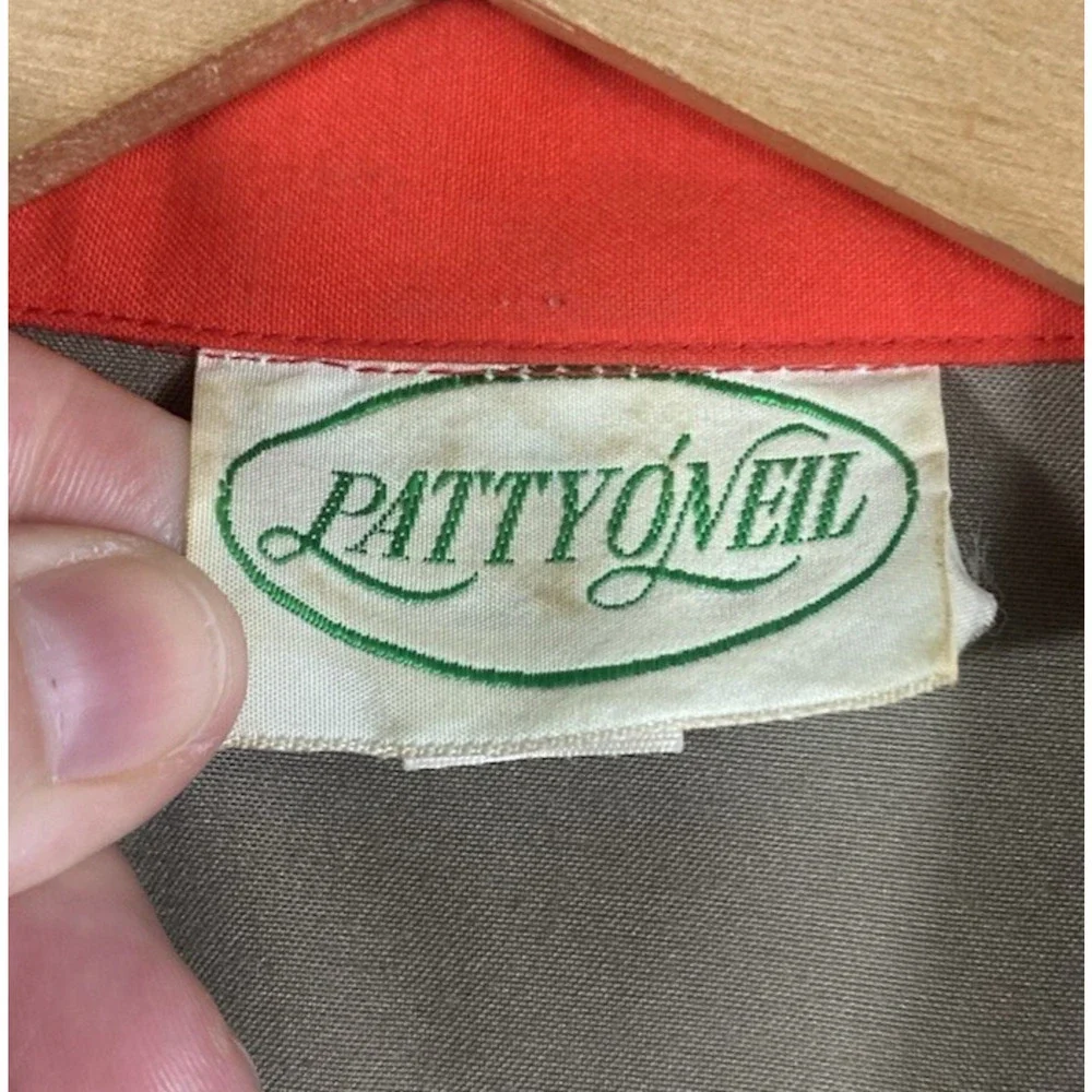 ILGWU Vintage Shirt Dress Patty O'Neil Belted Size 9/10 70s Western Cowgirl Boho - Picture 6 of 11